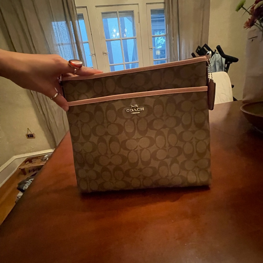 Coach Crossbody Pink Monogram Medium Purse